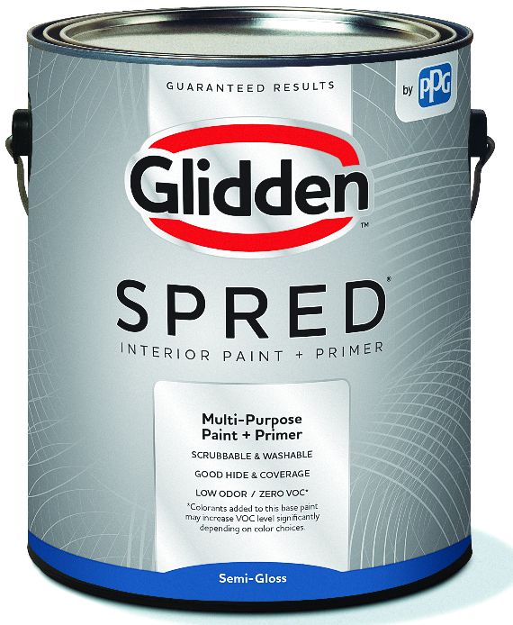 Glidden 396654 1Gallon Pastel Base SemiGloss Spred Interior Paint And
