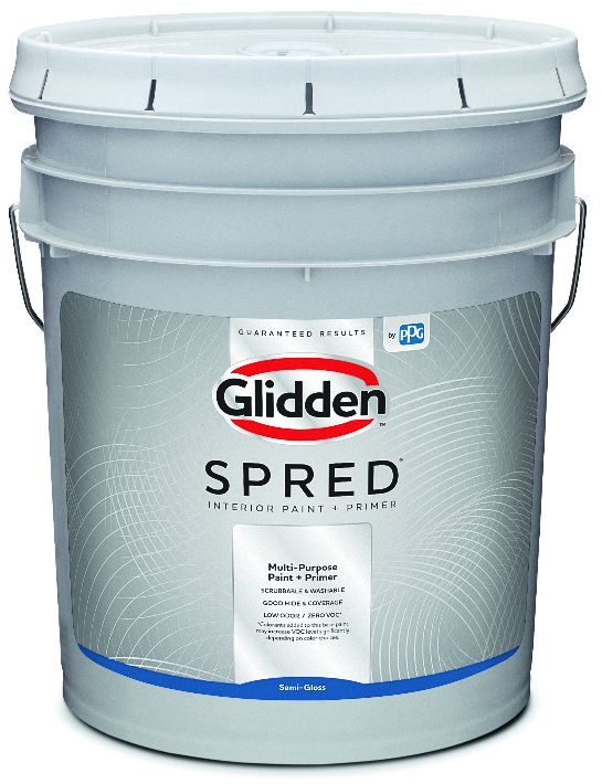 Glidden 396655 5Gallon Pastel Base SemiGloss Spred Interior Paint And