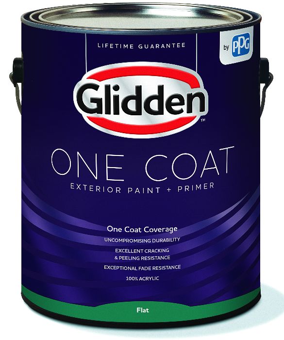 Glidden 396943 1Gallon Midtone Base Flat One Coat Exterior Paint And