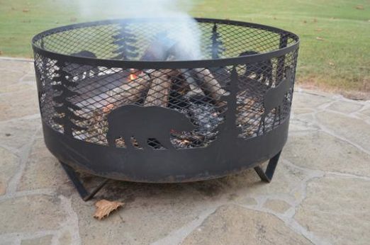 Heavy Metal Outdoor Hm Gps Small Fire Pit With Bear And Moose