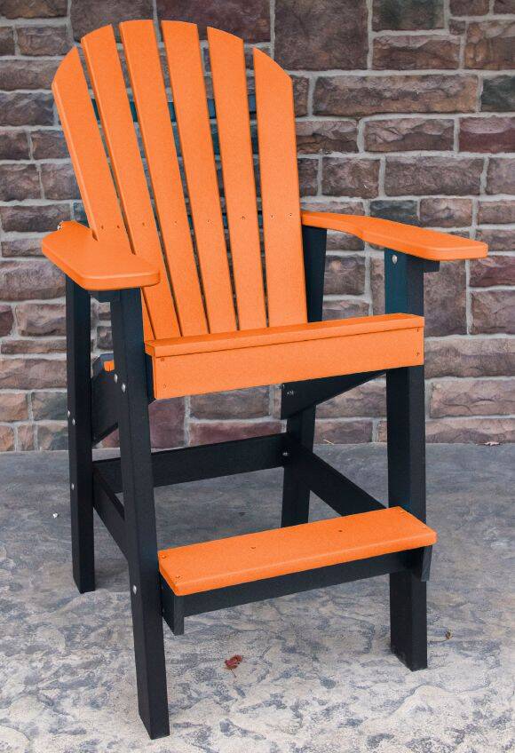 HERSHY WAY 71632 ORANGE Poly Bar-Height Adirondack Chair — Weather