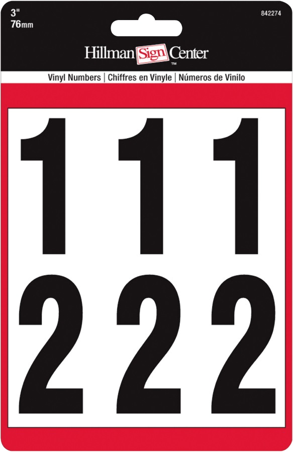 HILLMAN 842274 3 in Black /White Numbers Kit at Sutherlands