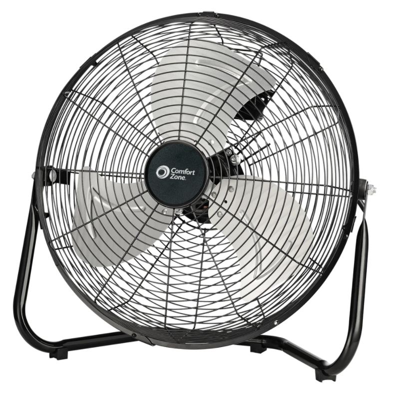 Comfort Zone CZHV14B 14Inch Black 3Speed High Velocity Floor Fan at