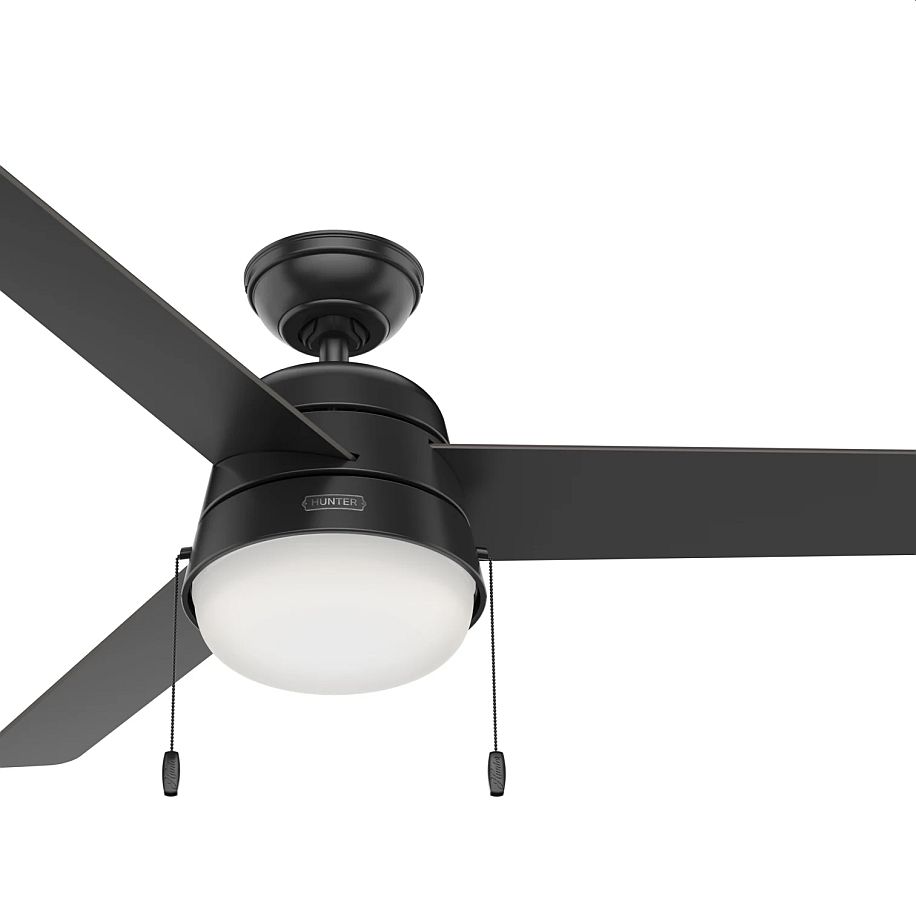 Hunter® 50386 Aker 52-Inch Matte Black Outdoor LED 3-Blade Ceiling