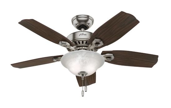 Hunter 52038 44 Inch 5 Blade Brushed, How To Install Hunter Ceiling Fan Without Light Kit