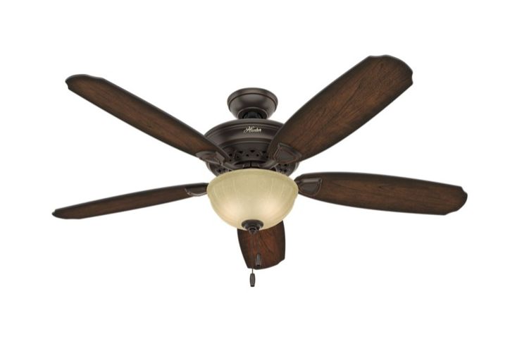 56 Inch 5 Blade Onyx Bengal Markley Ceiling Fan With Light