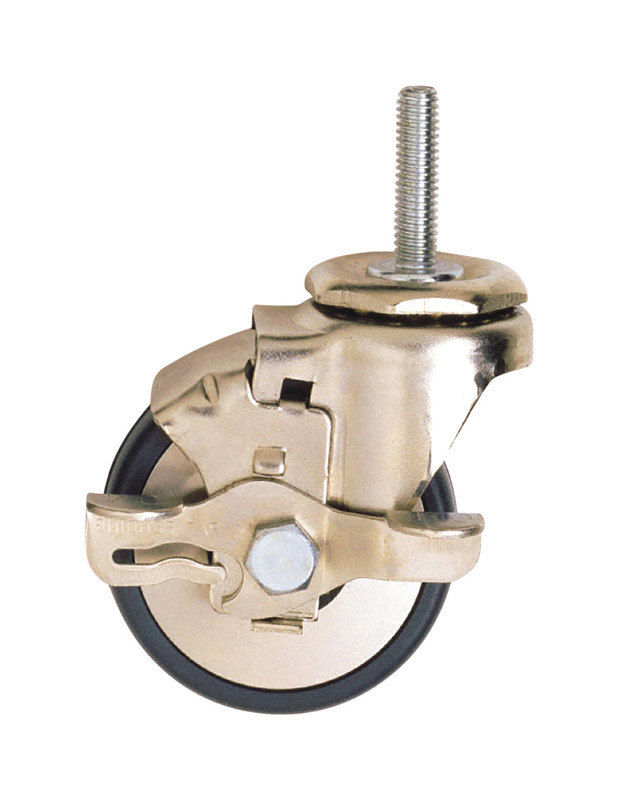 Intermetro Industries L3RGYB 3Inch Nickel Swivel Caster With Brake at