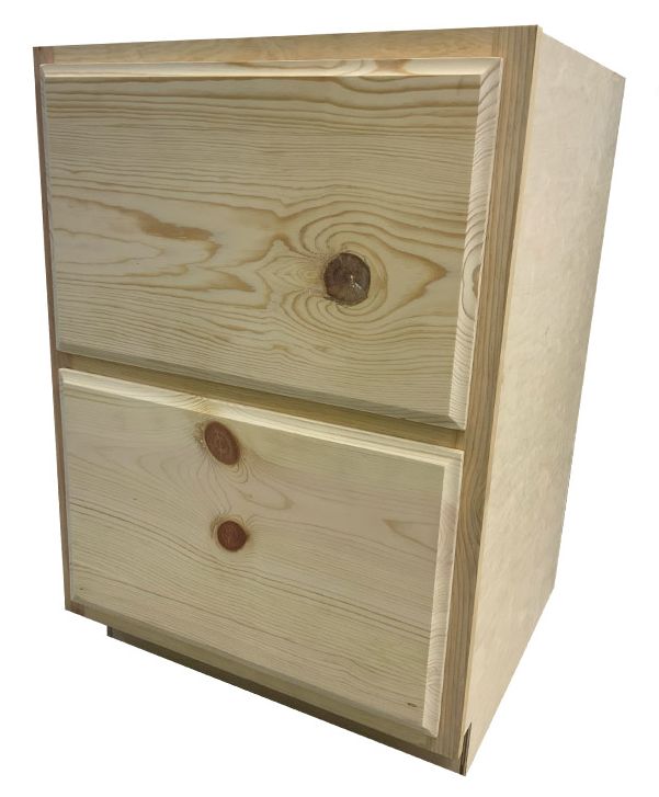 Kapal Wood Products DB2D30-PFP 30-Inch 2-Drawer Unfinished ...