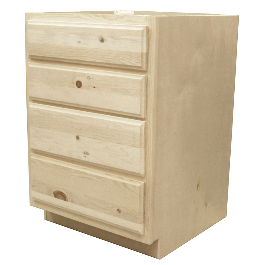 Kapal Wood Products DB24PFP 24 In Unfinished Knotty Pine Drawer Base