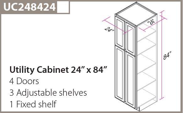 Kapal Wood Products Uc248424 Pp 24 X 84 X 24 Inch Unfinished Poplar Shaker Pantry Utility 1356