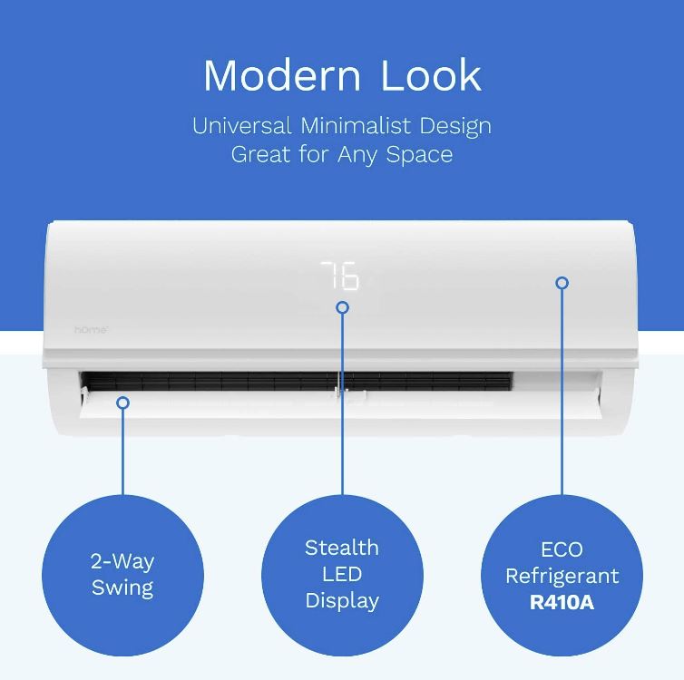 hOmeLabs HME030364N Split Type Inverter Air Conditioner With Heat