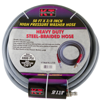 KT Industries 6-7130 3/8 x 50' High Pressure Washer Hose Quick Connects 4000 PSI 
