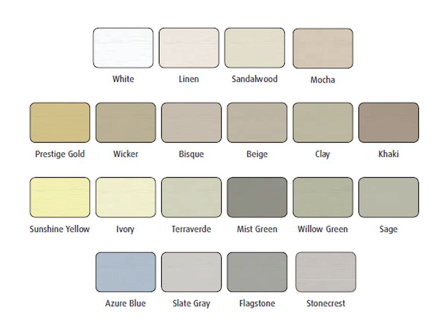Aluminum Trim Coil Color Chart