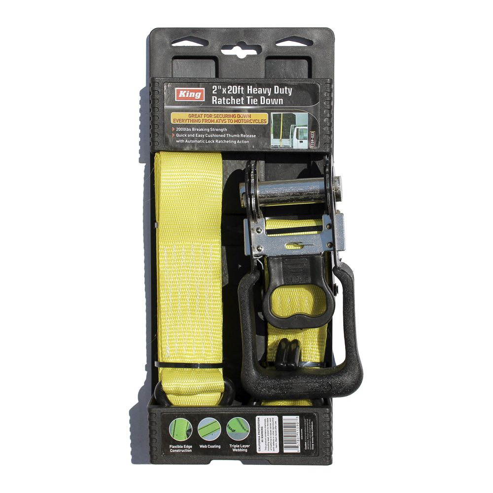 King Tools & Equipment 11590 2Inch X 20Foot Heavy Duty Ratchet Tie