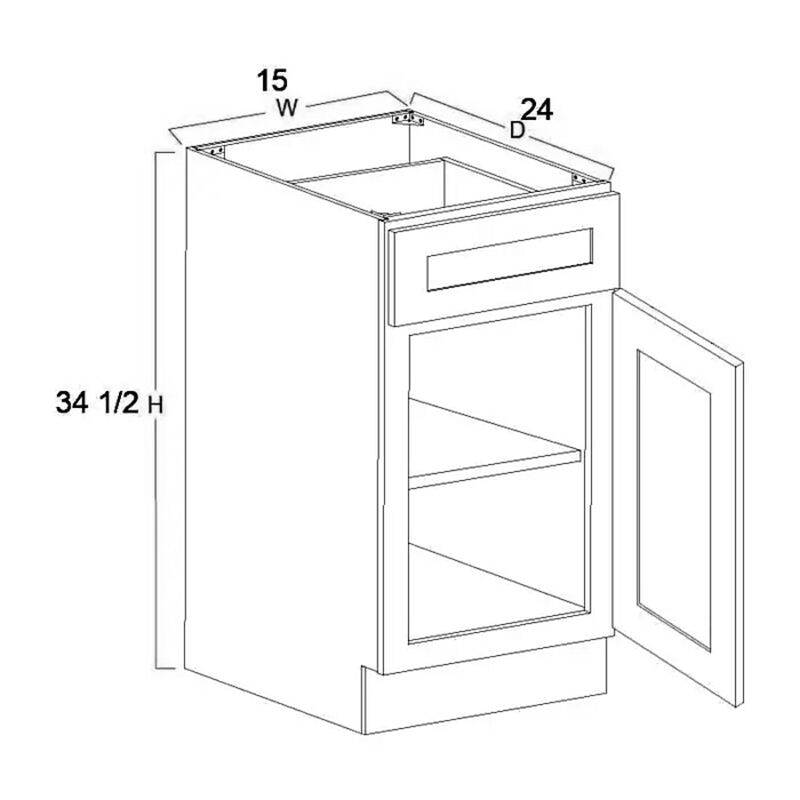 Koch B15R 15-Inch Cashew FH Pioneer Base Cabinet at Sutherlands