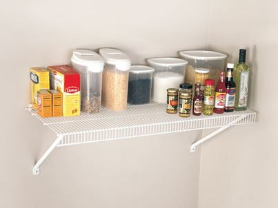 Rubbermaid Linen Closet Shelf Kit, 3-Feet, White, Wire Shelving