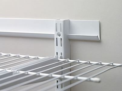 40 Inch White Fasttrack Rail, Rubbermaid Adjustable Shelving Unit With Doors