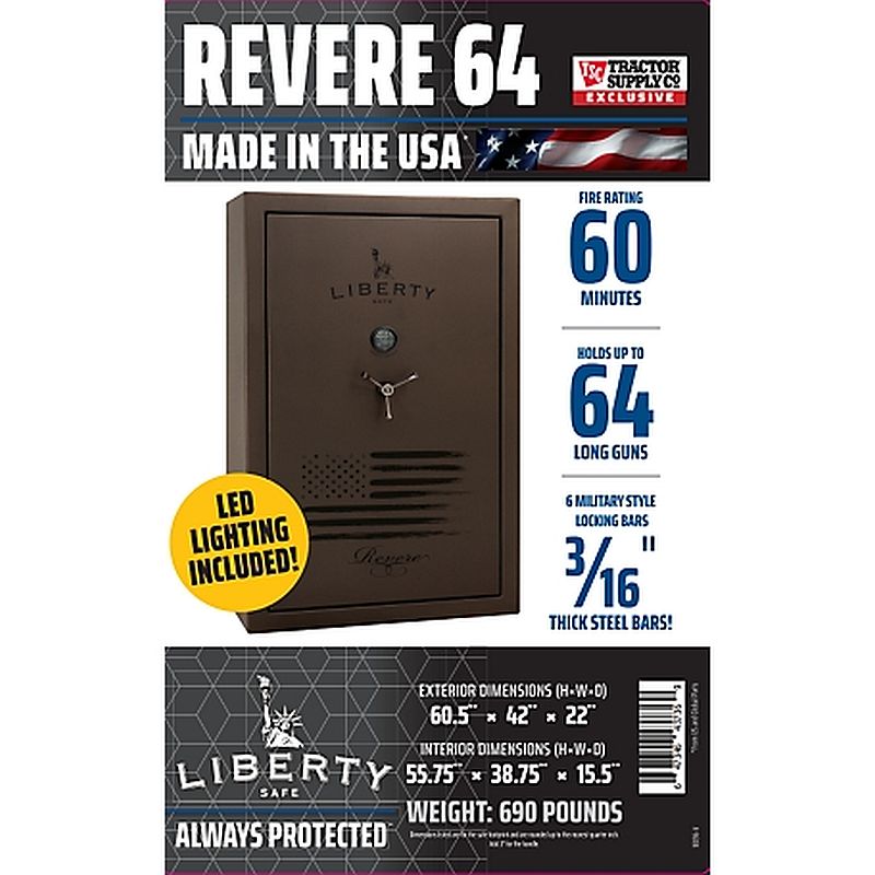 LIBERTY SAFE 4806006G Revere 64 Gun Safe at Sutherlands