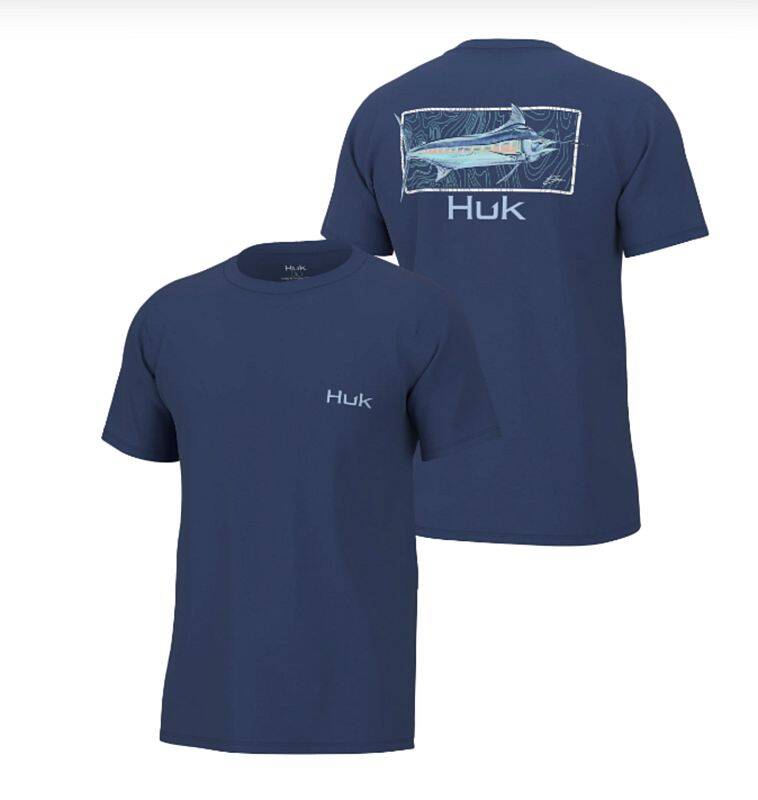 Chemise De Pêche Huk Homme S – Manches Longues – Bleu Camouflage – Occasion