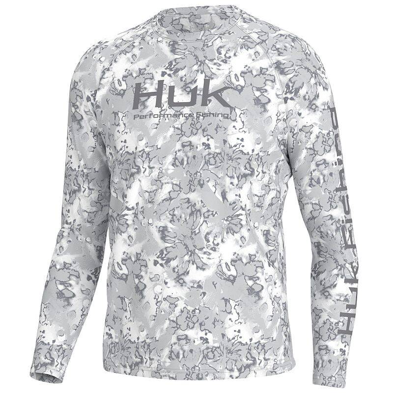 HUK H1200491-034 Extra-Large Harbor Mist Fin Flats Pursuit Long Sleeve ...