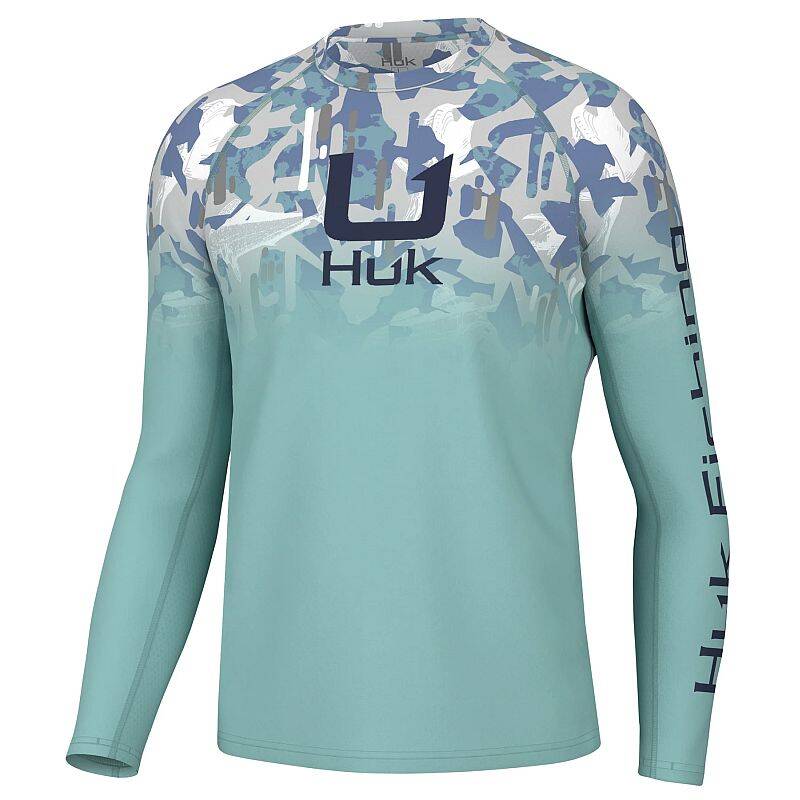 HUK H1200586-372-S Small Marine Blue Apex Vert Fade KC Icon Long Sleeve ...