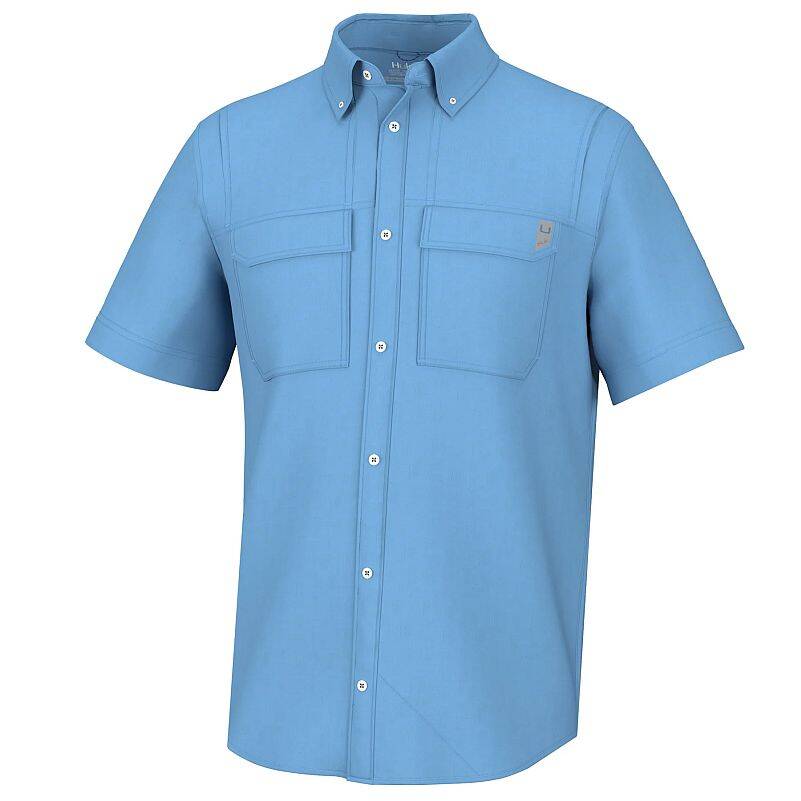 HUK H1500183-420-2X Creekbed Marolina Blue Short Sleeve Men's