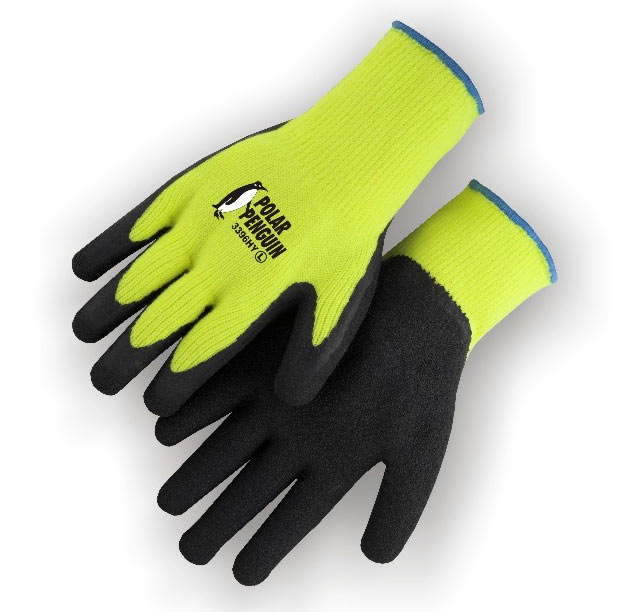 Polar Penguin 3396HY/M Medium High-Visibility Yellow Knit Gloves With ...