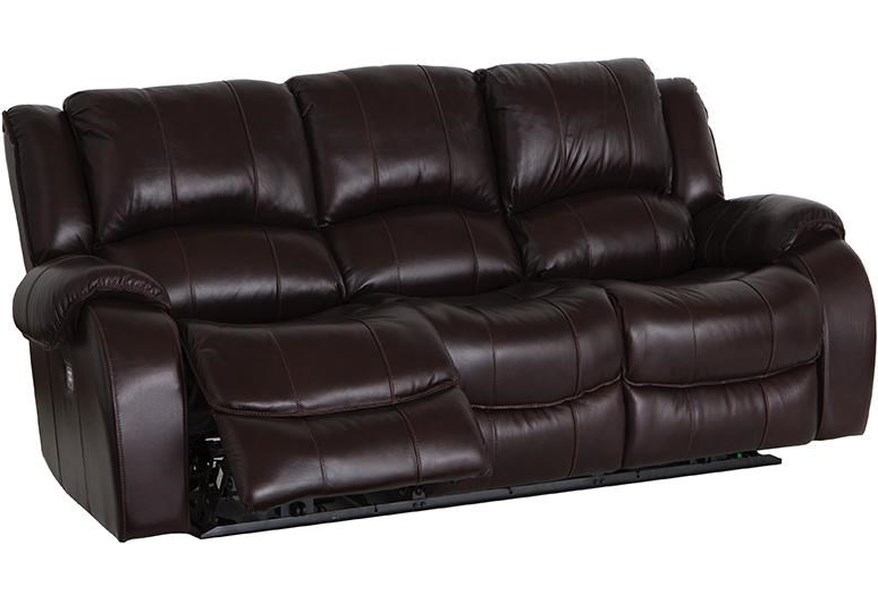 Man Wah UXW5233HM Evan Brown Leather Dual Power Reclining Sofa at ...