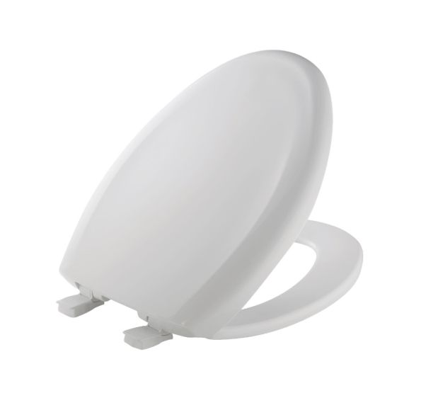 Mayfair 187SLOW 000 White Elongated Slow Close Plastic Toilet Seat at