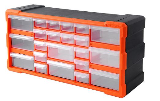 TACTIX 320632 22 Drawer Small Parts Plastic Organizer Cabinet at