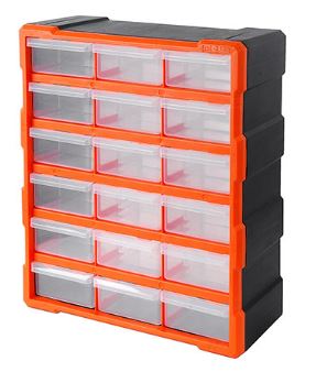 TACTIX 320634 18 Drawer Small Parts Plastic Organizer Cabinet at ...