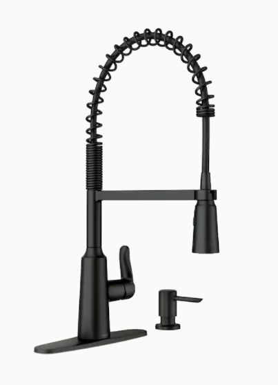 Moen® Matte Black Traditional Pull Down Kitchen Faucet