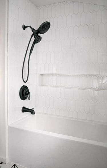 Moen® 82611BL Matte Black Brecklyn™ Posi-Temp® 1-Handle Tub And Shower ...