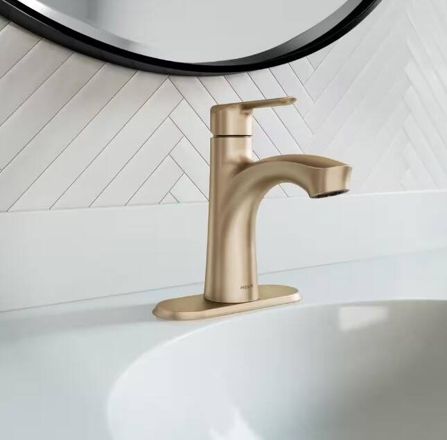 Moen® 84516BZG Findley™ Bronzed Gold 1-Handle Bathroom Sink Faucet