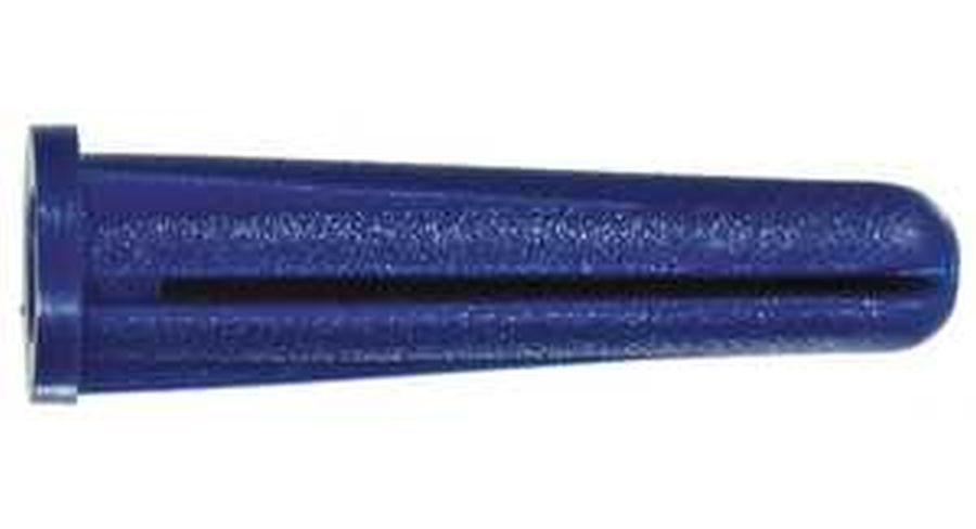 Pack of 100 10-12 X 1-Inch Blue Conical Plastic Anchor