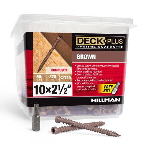 HILLMAN® 48446 Deck Plus® Brown Star-Drive Composite Deck Screw