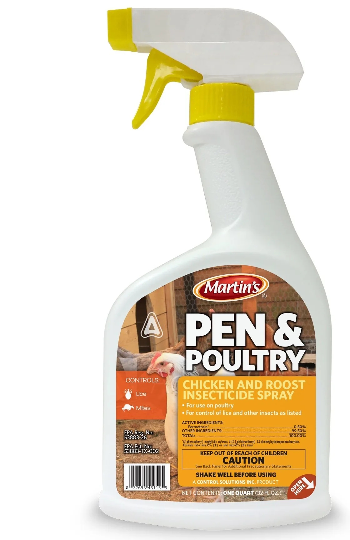 Martin's MA4511 1Quart Pen & Poultry Chicken And Roost Insecticide