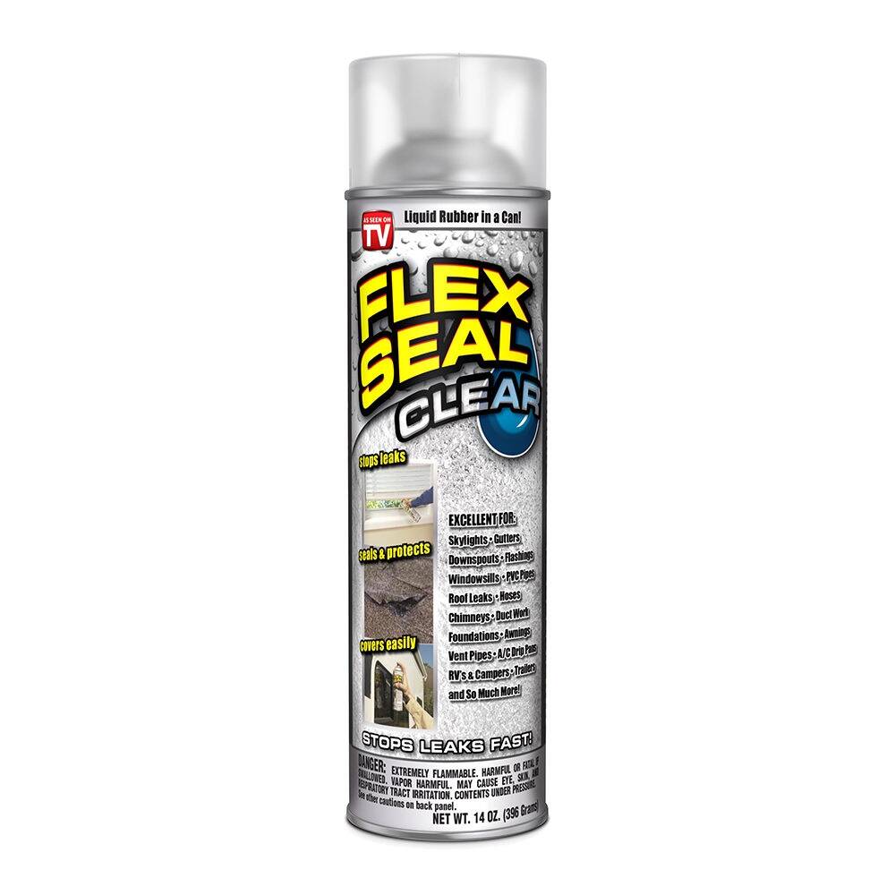 Flex Seal FSCL20 14-Ounce Clear Liquid Rubber Sealant Spray at Sutherlands