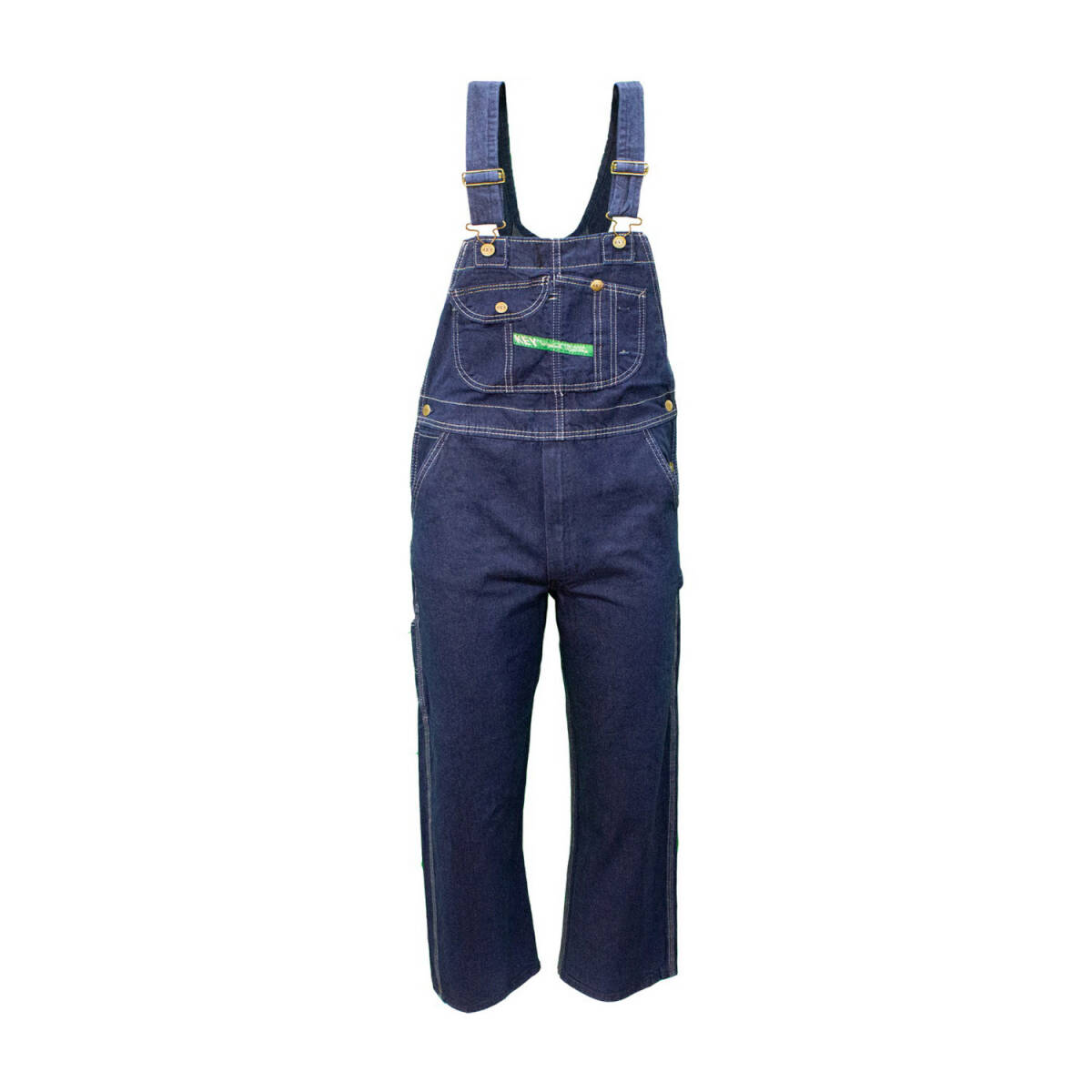 KEY 273.43 32 x 32Inch Indigo Denim Garment Washed Men's Bib Overalls