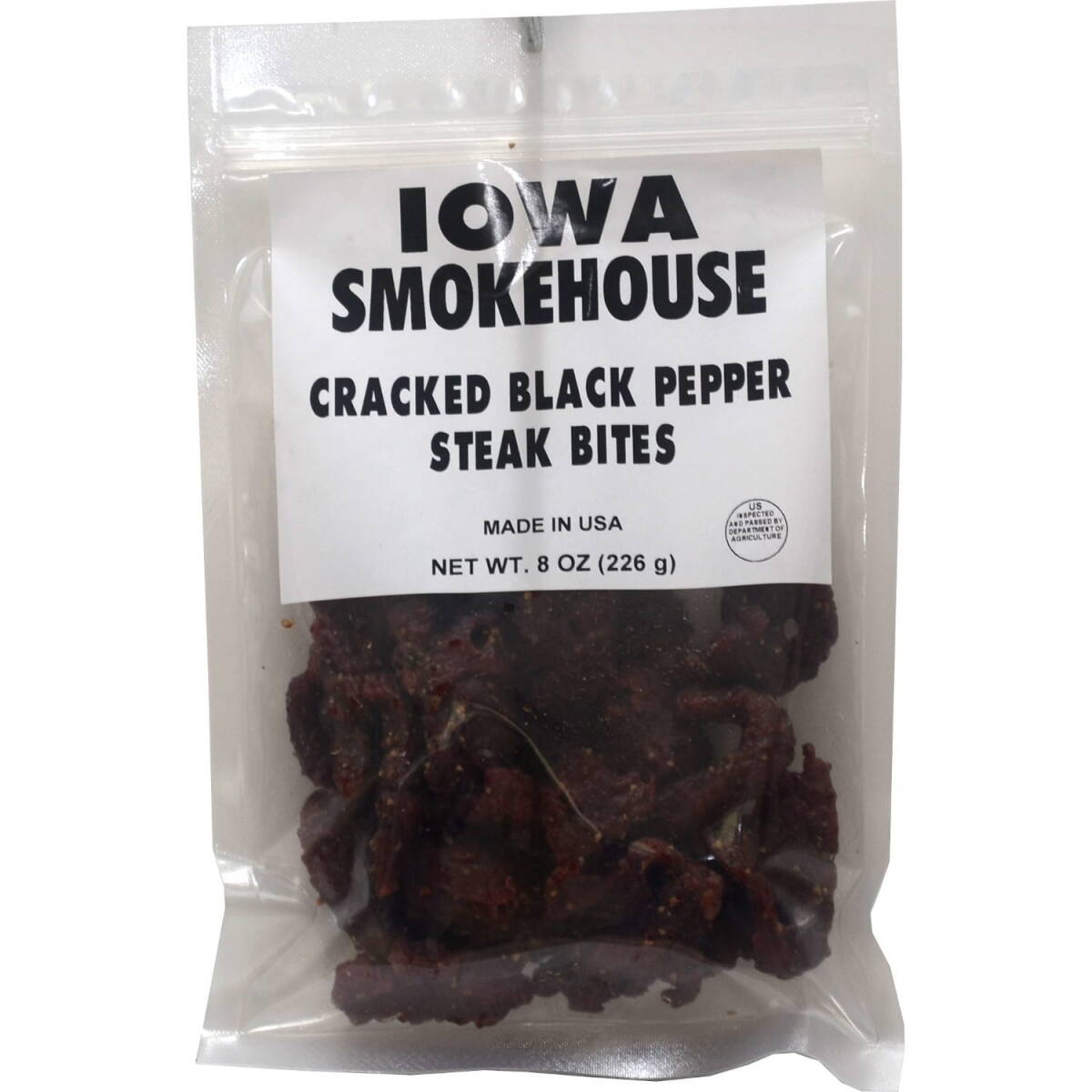IOWA SMOKEHOUSE ISSBBP 8Ounce Cracked Black Pepper Steak Bites at