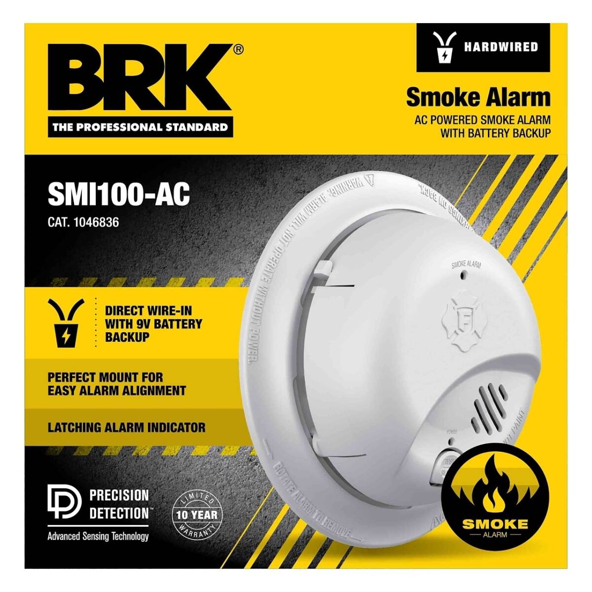 BRK 1046836 Interconnectable Ion Smoke Alarm AC Powered with Battery ...