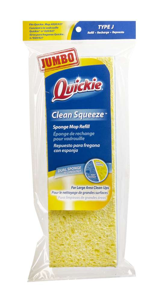 Quickie 0272TRIRM-15 Clean Squeeze Jumbo Sponge Mop Refill For Type J ...