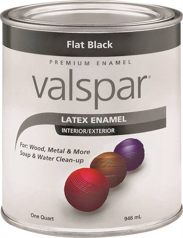 Valspar 65050 1Quart Flat Black Premium Latex Enamel Paint at Sutherlands