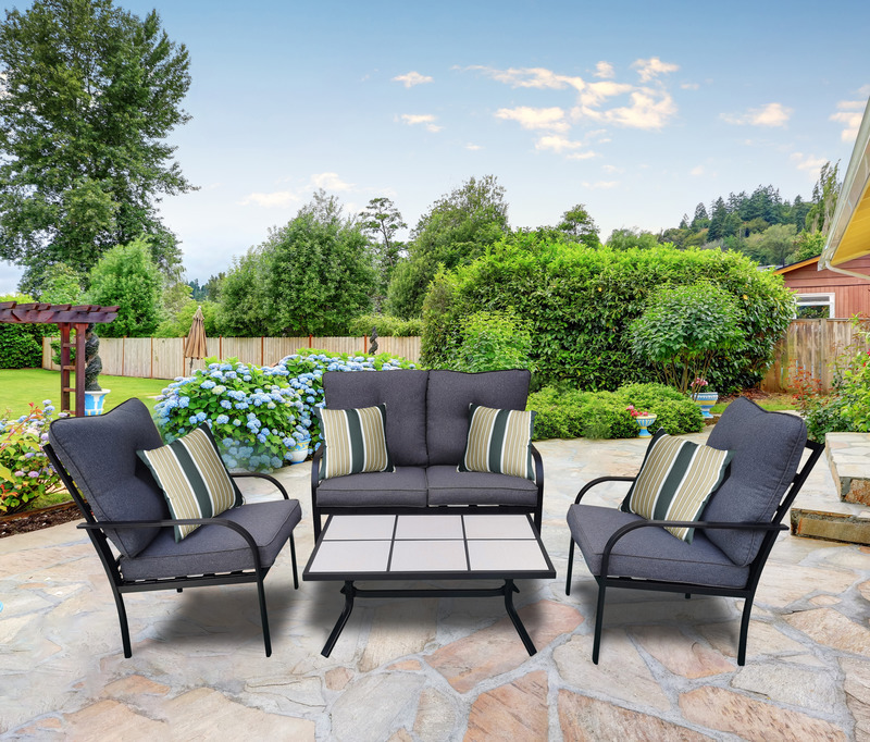 Seasonal Trends 59665 Bedford Casual Outdoor Cushioned 4 Piece Set At Sutherlands - Patio Furniture Carlsbad Nm