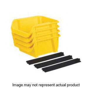 Yellow Small Plastic Storage Bin 6 Pack