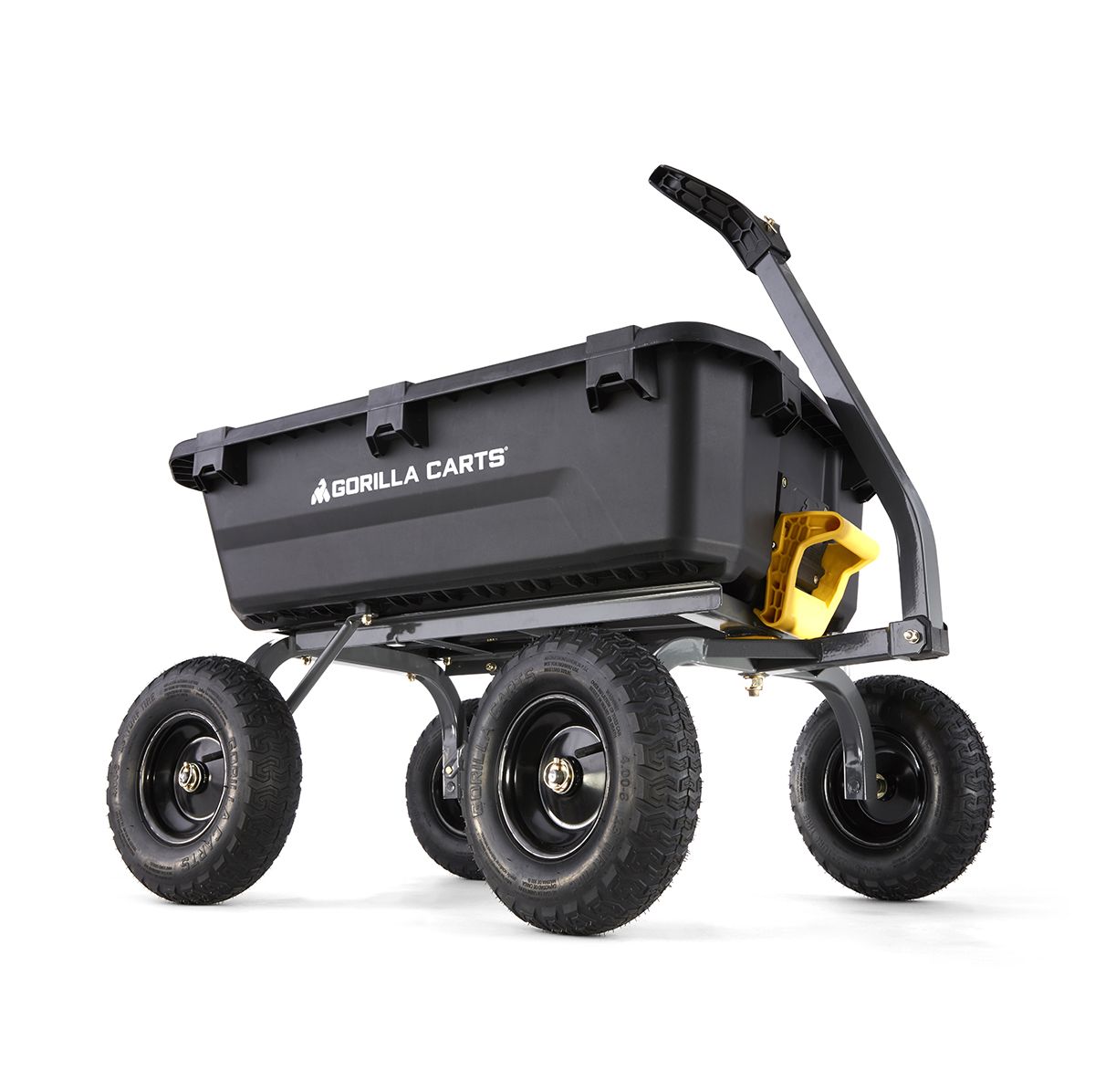 Gorilla Carts GCG-7 7 Cubic Foot, Black, Heavy Duty Poly Yard Dump Cart ...