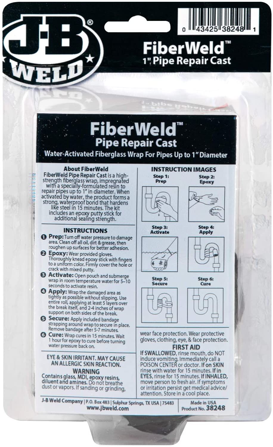 JB WELD 38248 FiberWeld 1Inch Fiberglass Pipe Repair Cast at Sutherlands