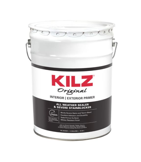 Kilz 10090 5Gallon White OilBased LowVOC Interior And Exterior
