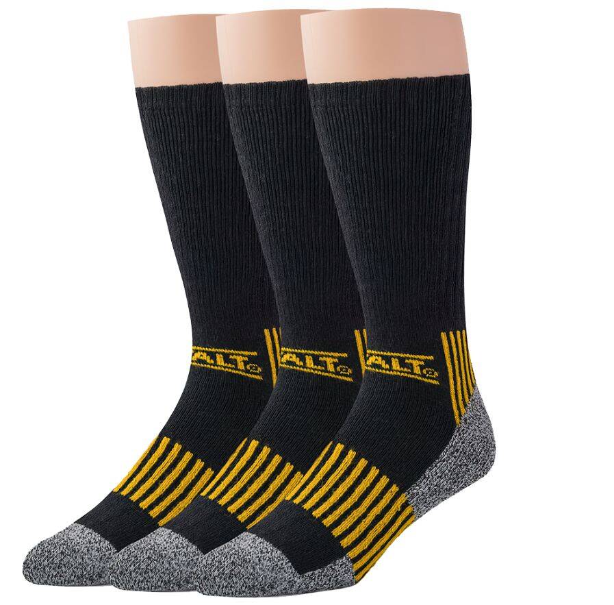 DeWALT® DXSC226 Large Men's Black Heavyweight Cushioned Cotton Sock 3