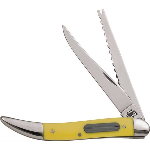 Case XX 120 2-Blade Yellow Handle Fishing Knife at Sutherlands